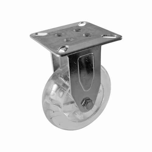 Fixed Plate Castor - Polycarbonate Wheel Transparent - AIMS Industrial Supplies