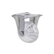 Fixed Plate Castor - Polycarbonate Wheel Transparent - AIMS Industrial Supplies