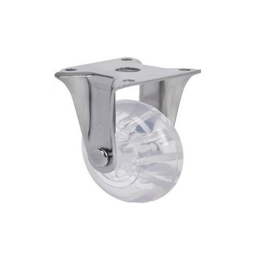 Fixed Plate Castor - Polycarbonate Wheel Transparent - AIMS Industrial Supplies