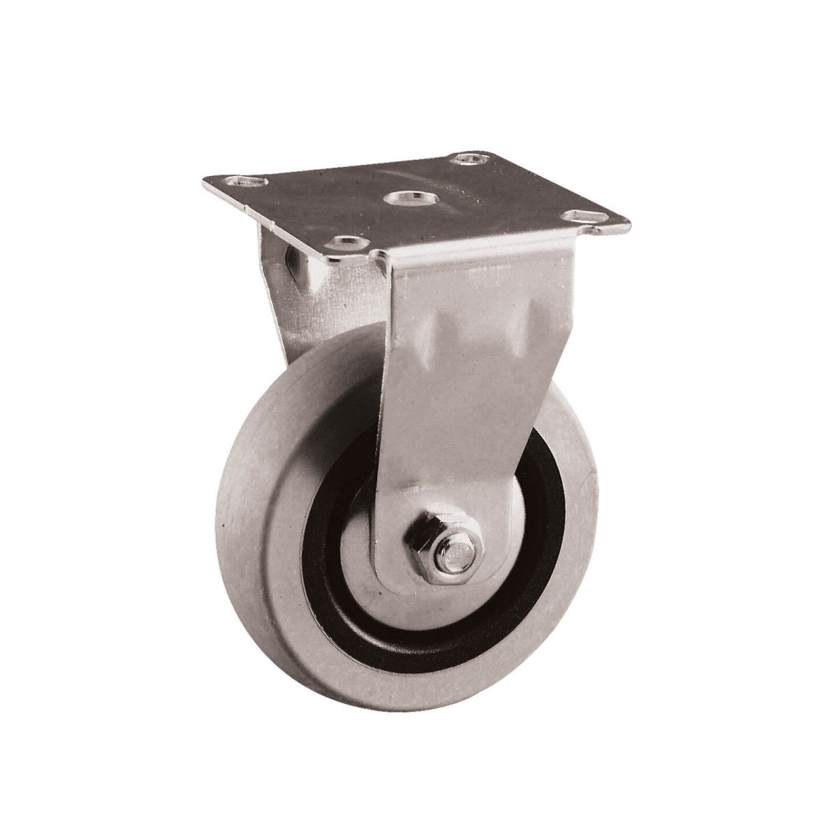 Fixed Plate Castor - Rubber Wheel, Grey G1 Series - AIMS Industrial Supplies