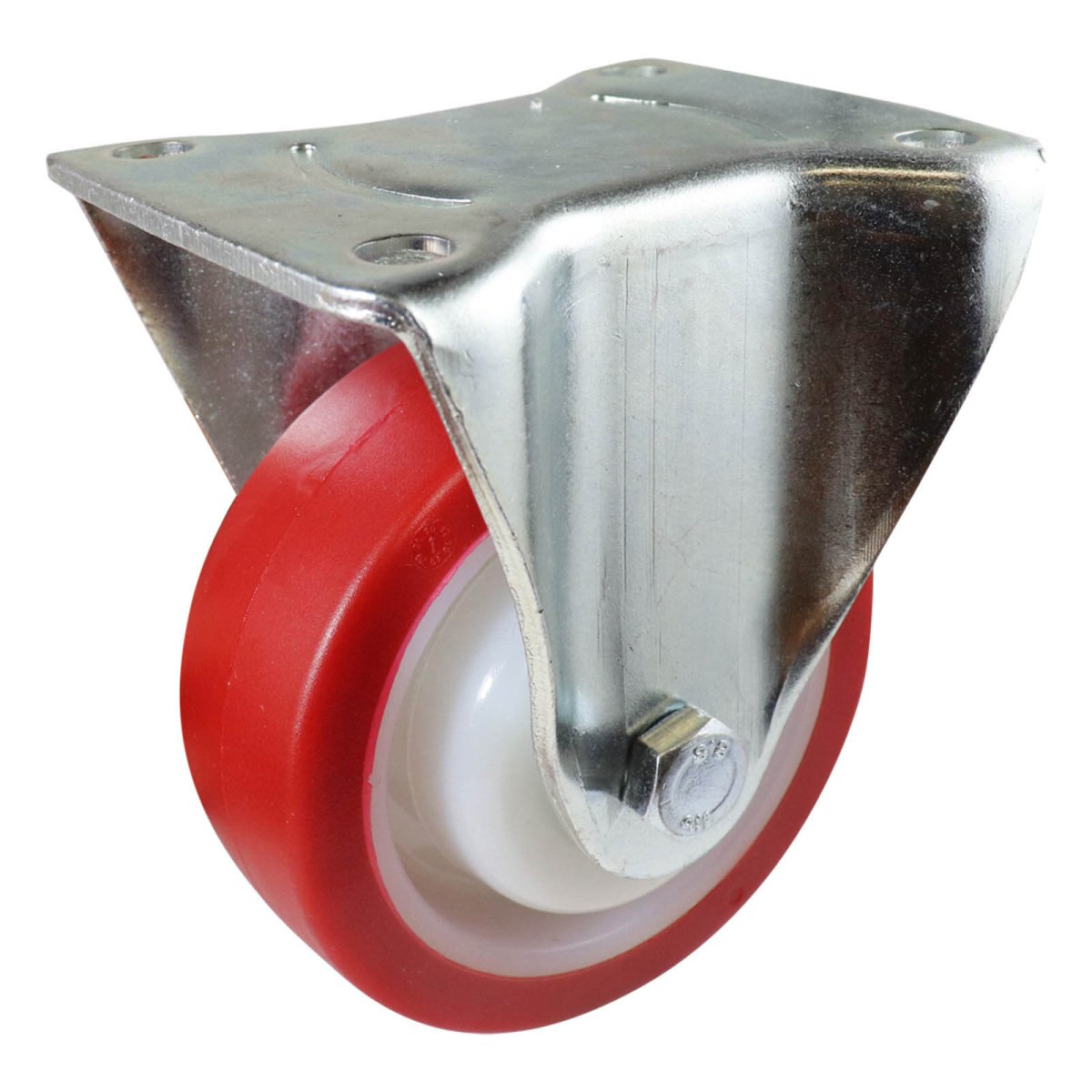 Fixed Plate Castor - Urethane Wheel, Red I3 Series - AIMS Industrial Supplies