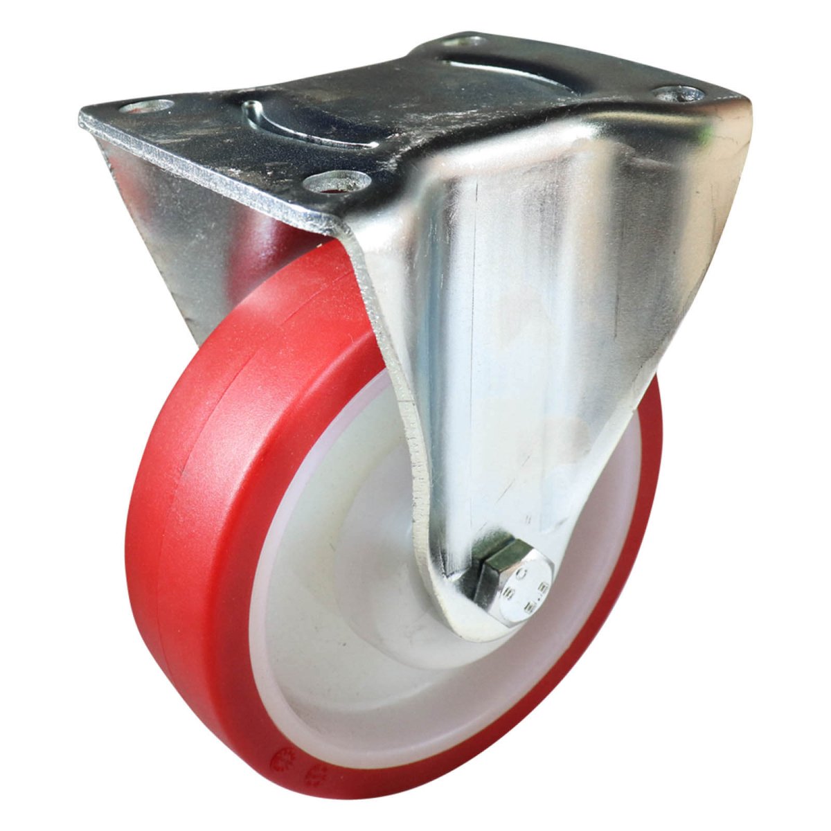 Fixed Plate Castor - Urethane Wheel, Red I3 Series - AIMS Industrial Supplies