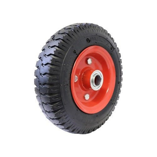 Flat Free Wheel, Puncture Proof - Red Steel Centre, Ball Bearing - AIMS Industrial Supplies