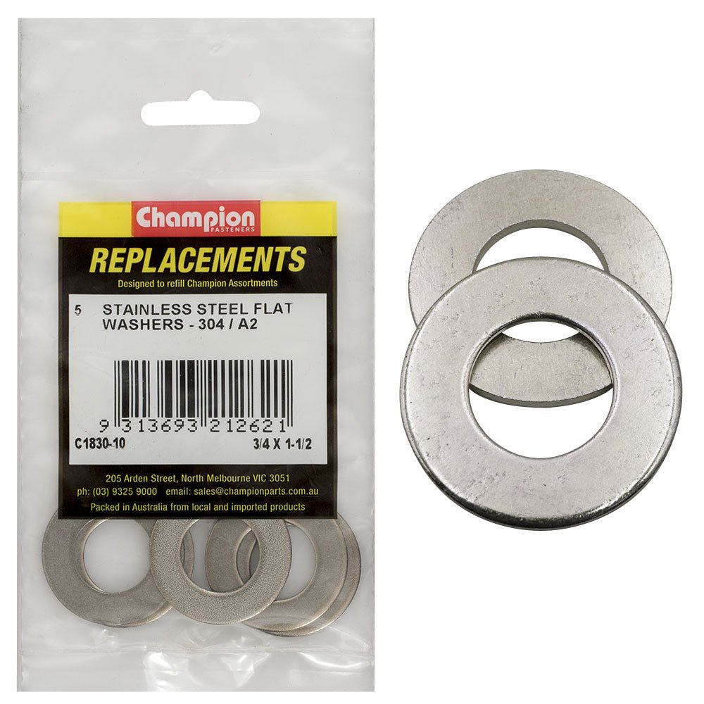 Flat Steel Washer Assortment Refill (CA1830) - Champion - AIMS Industrial Supplies