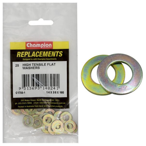 Flat Steel Washer Assortment Refill - High Tensile (CA1755) - Champion - AIMS Industrial Supplies