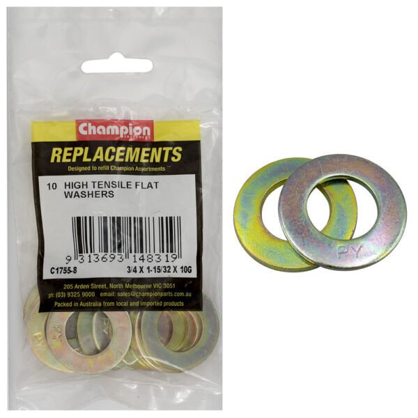 Flat Steel Washer Assortment Refill - High Tensile (CA1755) - Champion - AIMS Industrial Supplies