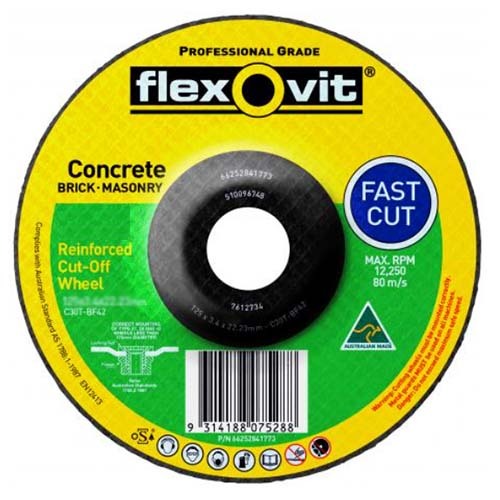 Flexovit Cut Off Wheel C30T Masonry 230 x 3.4 x 22.23mm - Pack of 10
