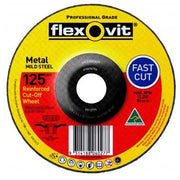 Flexovit Cut Off Wheel General Purpose 125 x 3.4 x 22.23mm - Pack of 10
