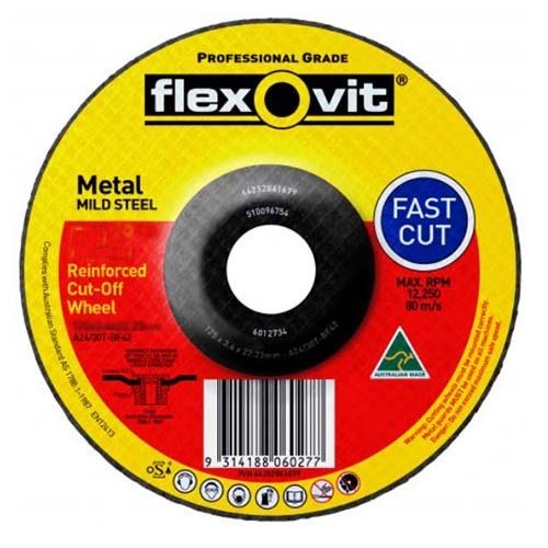Flexovit Cut-Off Wheel General Purpose Metal Depressed 230 x 3.4 x 22.23 mm - Pack of 10 - AIMS Industrial Supplies