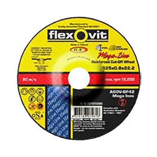 Flexovit Cut-Off Wheel Metal Mega Inox Premium 230 x 2.5 x 22.23 mm - Pack of 10 - AIMS Industrial Supplies