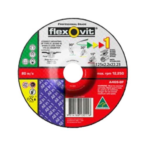 Flexovit Grinding Wheel A46S All-in-One 125 x 2.2 x 22.23mm - Pack of 251