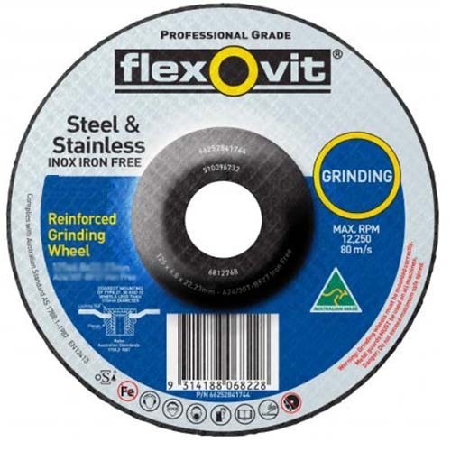 Flexovit Grinding Wheel Iron Free 125 x 6.8 x 22.23mm - Pack of 25