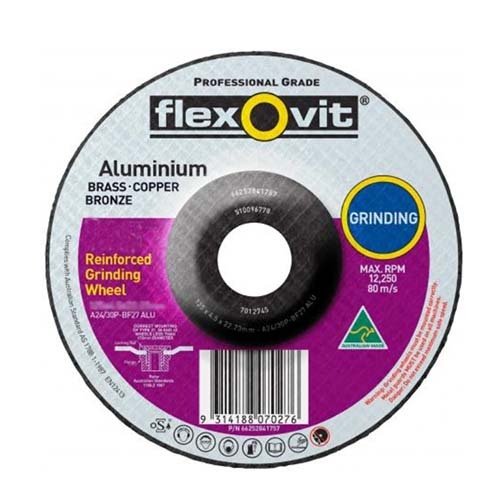 Flexovit Grinding Wheel Metal Depressed Al Oxide 100 x 6.0 x 16.0 mm - Pack of 10 - AIMS Industrial Supplies