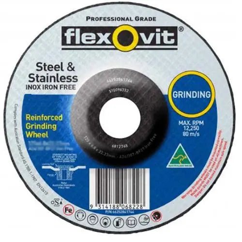 Flexovit Iron Free Grinding Wheel A30S 100mm - Pack of 8 - AIMS Industrial Supplies