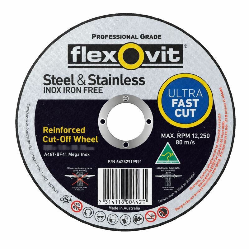Flexovit Mega Inox Ultra Thin High Cut Off Wheel - AIMS Industrial Supplies