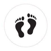 Floor Marking Sign - Footprints, Black/White 300mm  Self Adhesive Vinyl