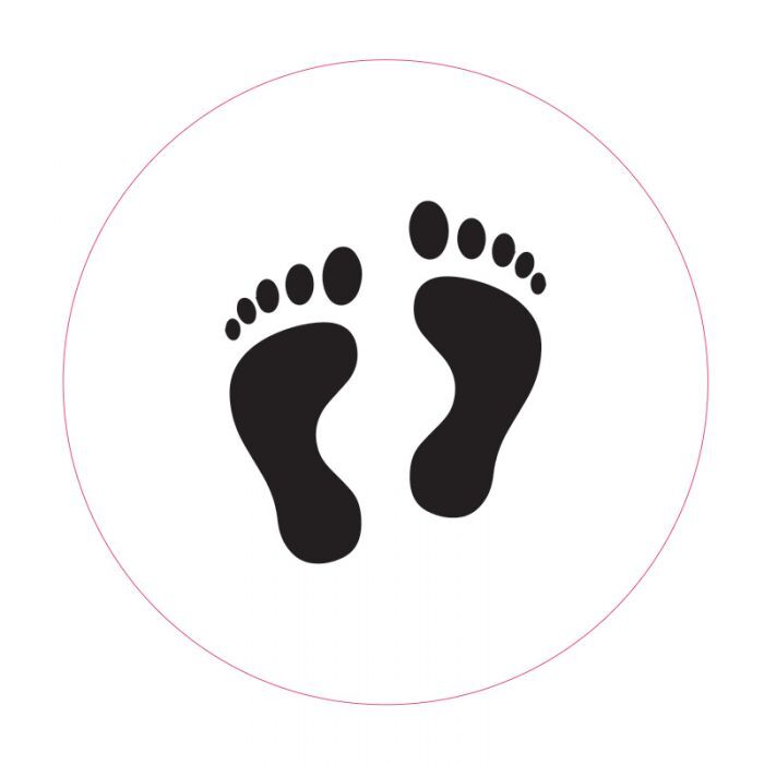 Floor Marking Sign - Footprints, Black/White 300mm  Self Adhesive Vinyl