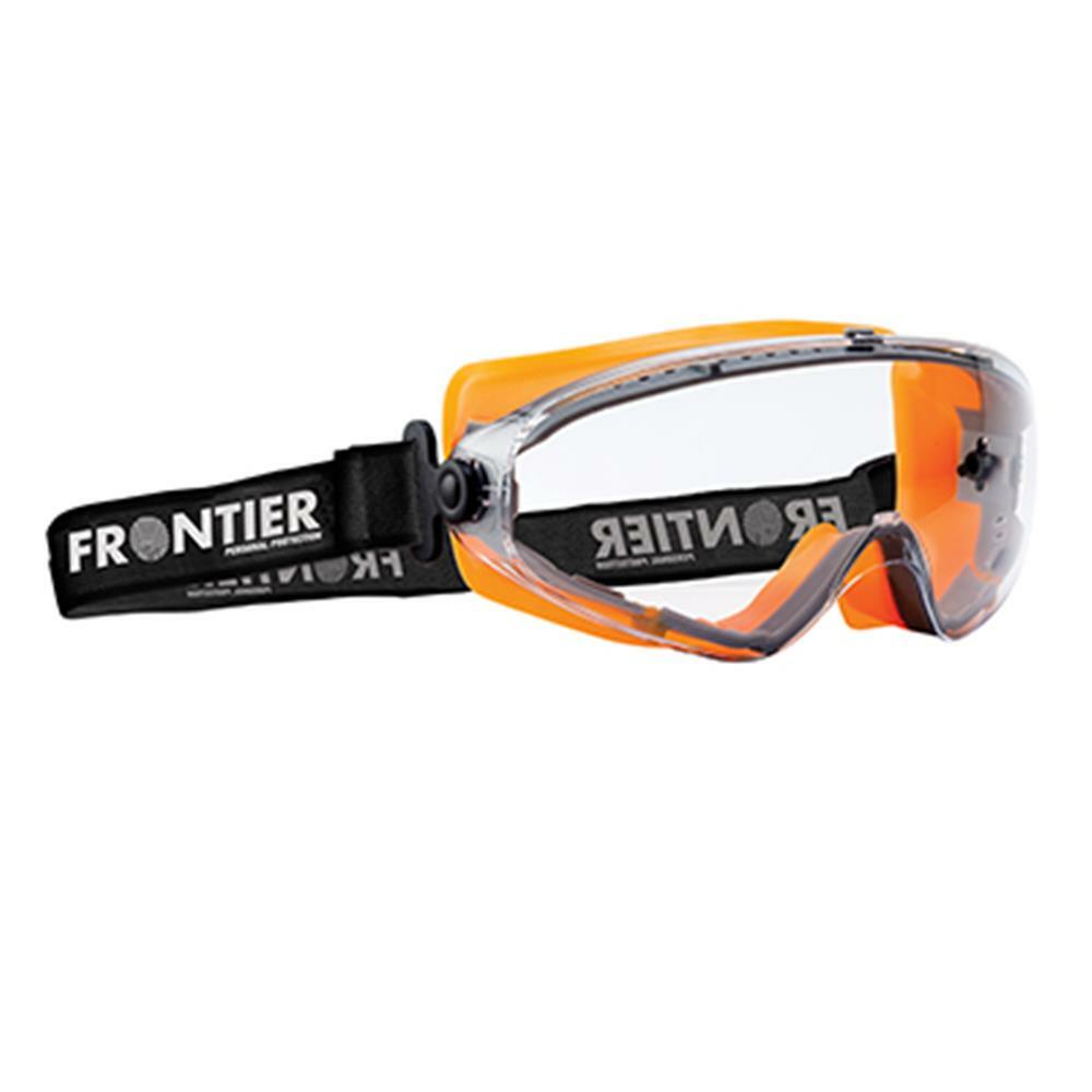 Frontier Clarity Splash Proof Safety Goggle, Clear/Orange - Pack of 12 - AIMS Industrial Supplies