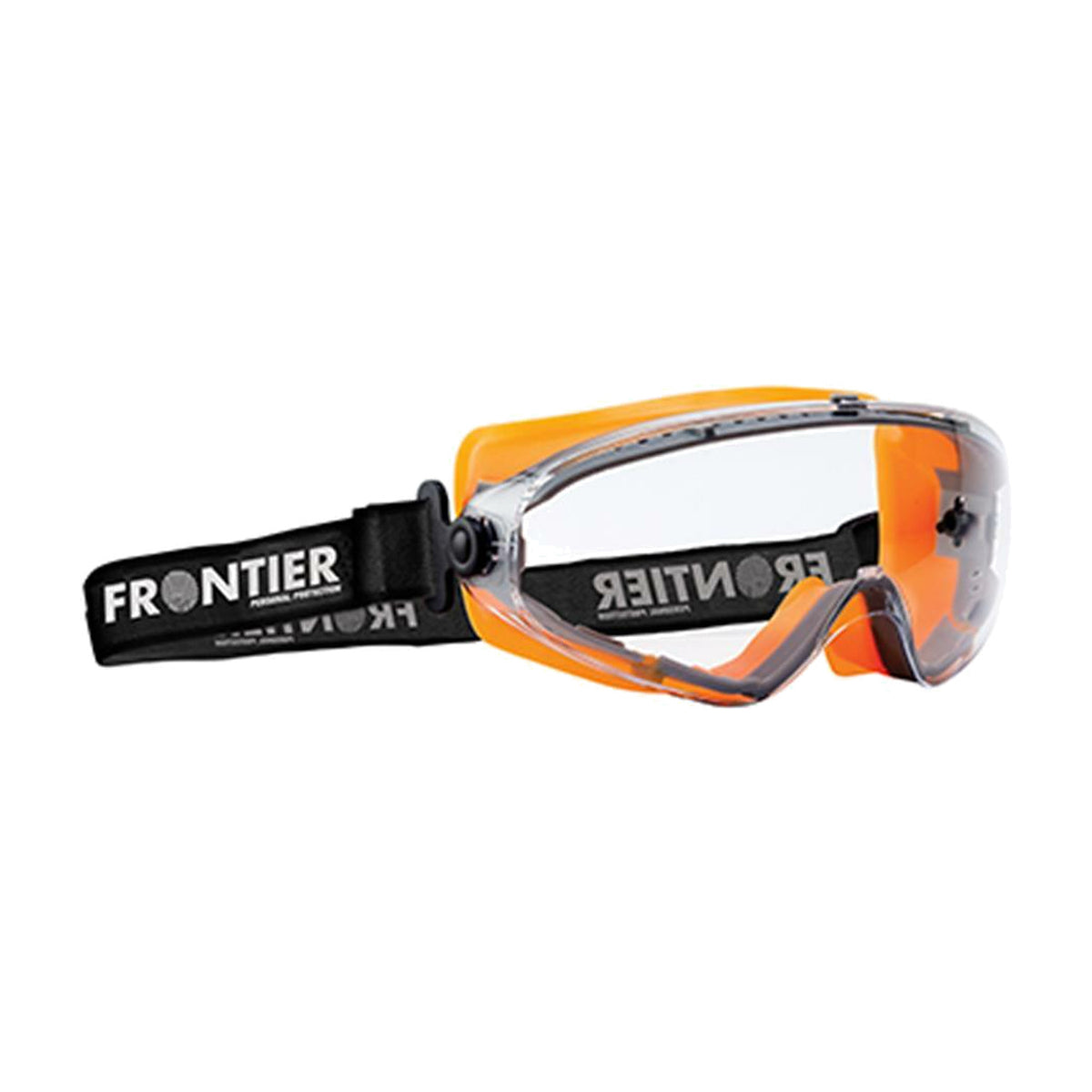 Frontier Clarity Splash Proof Safety Goggle, Clear/Orange - Pack of 12