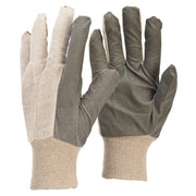 Frontier Cotton Vinyl Lightweight Gloves, White/Grey - Pack of 12 - AIMS Industrial Supplies
