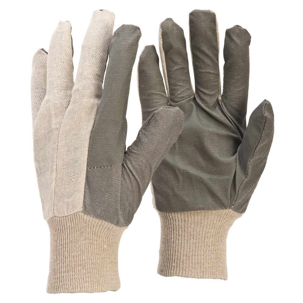 Frontier Cotton Vinyl Lightweight Gloves, White/Grey - Pack of 121