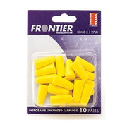 Frontier Disposable Foam Ear Plugs, Yellow Uncorded, Class 5 - Pack of 10 - AIMS Industrial Supplies