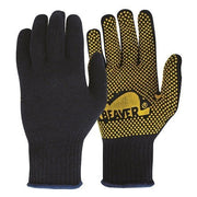 Frontier Knitted Polycotton Polka Dot Glove Blue/Grey - AIMS Industrial Supplies