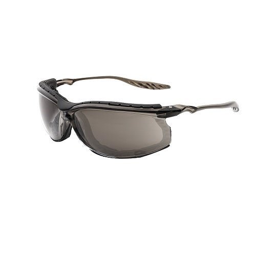 Frontier X-Caliber Safety Glasses W/ Dust Guard Smoke, One Size Fits All - Pack of 12 - AIMS Industrial Supplies