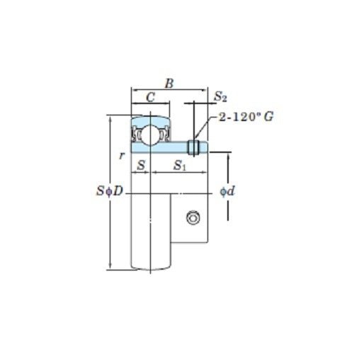 FYH Ball Bearing Inserts SB208-24 Grub Screw, 1.5" Shaft Diameter - AIMS Industrial Supplies