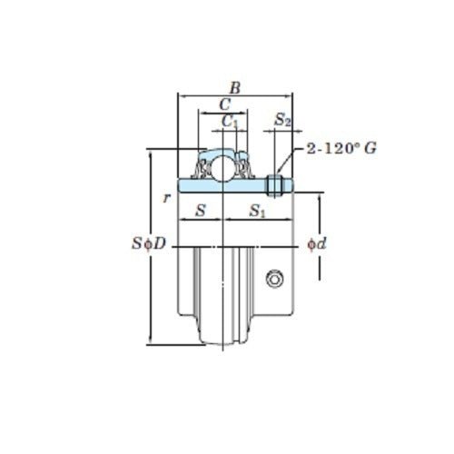FYH Ball Bearing Inserts UCX11-32 Grub Screw, 2" Shaft Diameter - AIMS Industrial Supplies