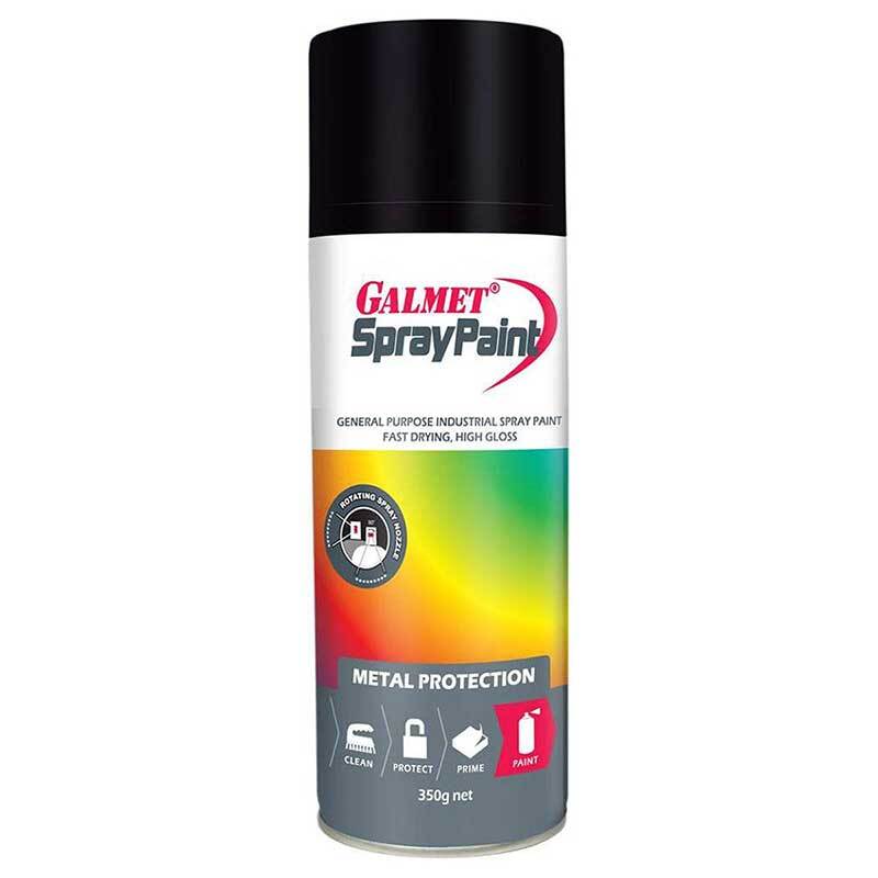 Galmet® Spray Paint Enamel 350g, Black Satin