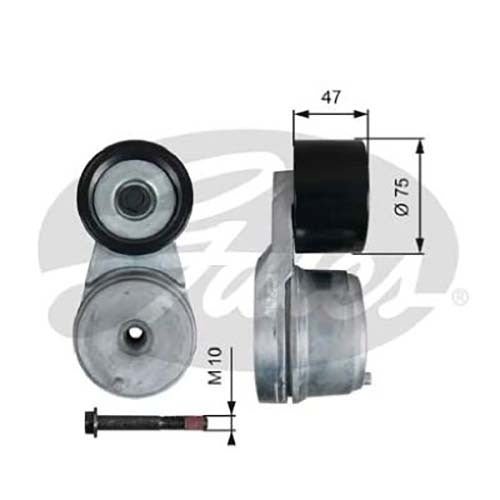 Gates GS Drivealign Heavy Duty Belt Tensioner, V - Ribbed Belt - AIMS Industrial Supplies