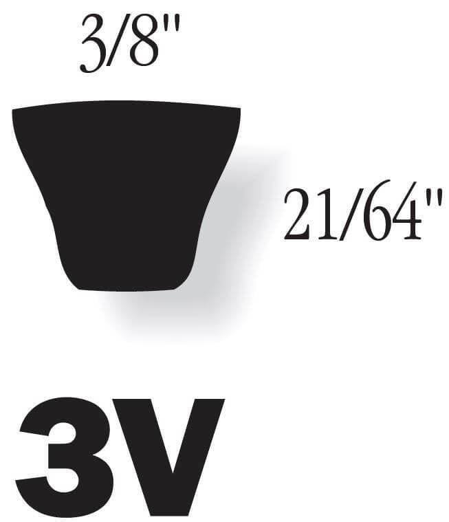 Gates Super HC Narrow Section V Belt - 3V Section - AIMS Industrial Supplies