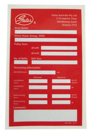 Gates Tension (496-5008) Sticker - AIMS Industrial Supplies