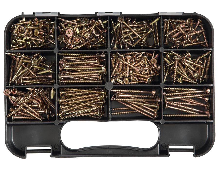 GJ Works Chipboard Screw Kit, 375 Pieces - GKA375 - AIMS Industrial Supplies
