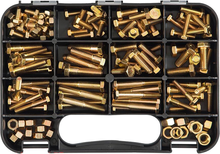 GJ Works High Tensile Hex Bolts & Nut Kit, 130 Pieces - GKA1301