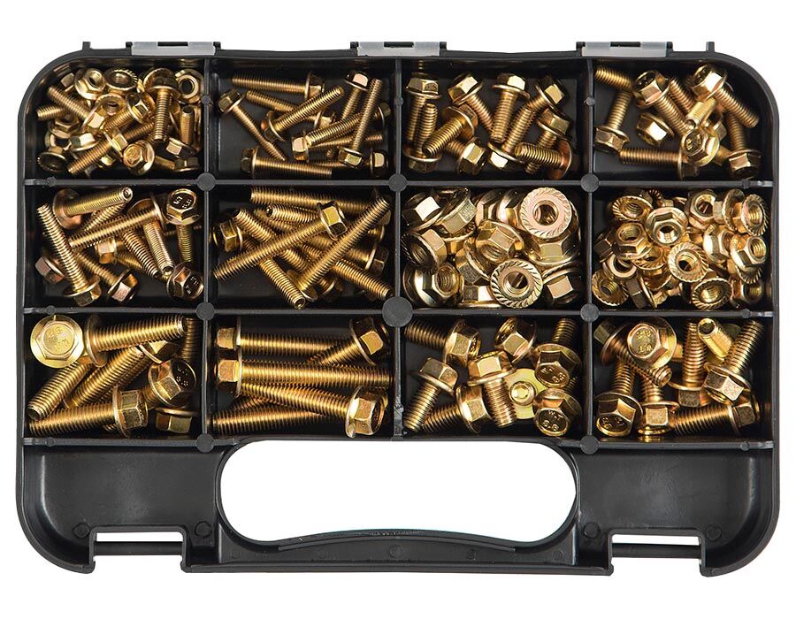 GJ Works Metric Hex Flange Bolts & Nut, 178 Pieces - GKA179 - AIMS Industrial Supplies