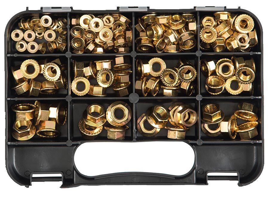 GJ Works Metric Hex Flange Nuts Kit, 160 Pieces - GKA160 - AIMS Industrial Supplies