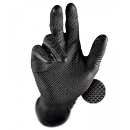 Gloves Grippaz Non Slip Nitrile Black 2 Extra Large (XXL) GZGLVSKNDBKR2XL - 50/Box - AIMS Industrial Supplies