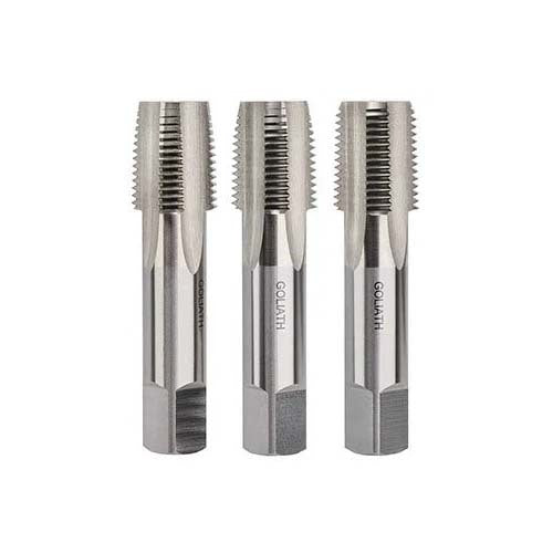 Goliath 1/8" x 28 TPI BSPT HSS Bright Pipe Tap Set - B81XHD4