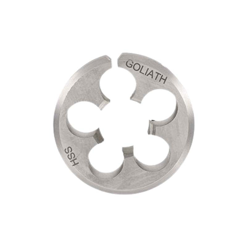 Goliath 7/16" x 14 UNC 1-1/2" HSS Left Hand Circular Split Button Die