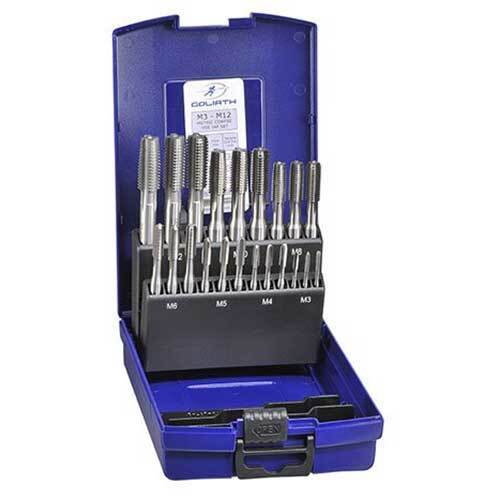 Goliath ETDS01 M3 - M12 Metric Coarse Tap Set - HSS, - AIMS Industrial Supplies