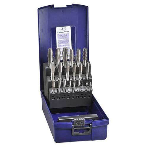 Goliath ETDS04 1/8" - 1/2" BSW Tap Set - HSS, - AIMS Industrial Supplies