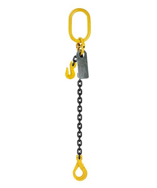 Grade 80 Chainsling 7mm x 4m 1 Leg W/ Clevis Grab Shortner & Self Locking Hook