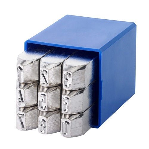 Gravurem Number Metal Hand Stamp Set Heavy Duty - 9-Pieces - AIMS Industrial Supplies