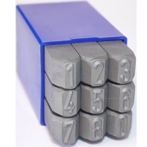 Gravurem Number Metal Hand Stamp Set Reverse - 9-Pieces - AIMS Industrial Supplies