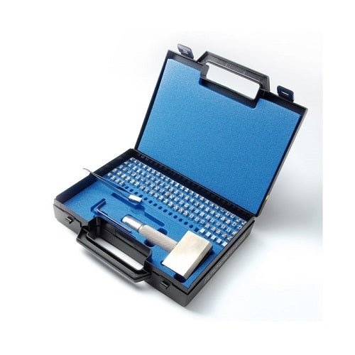 Gravurem Type-In Font Metal Hand Stamp Set with Holder - 100-Pieces - AIMS Industrial Supplies