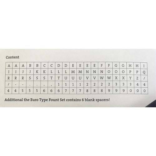 Gravurem Type-In Font Metal Hand Stamp Set with Holder - 100-Pieces2