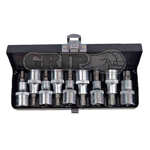 Grip® 1/2'' Sq. Dr. Torx Bit Socket Imperial Set, 9 Pieces1