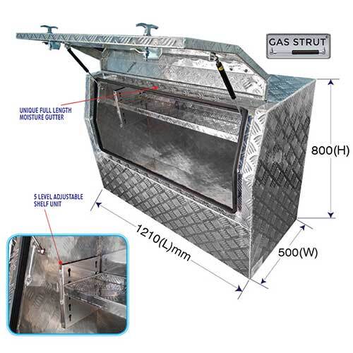Grip® 1210 x 500 x 800mm Reflex Angle Aluminium Tool Box1